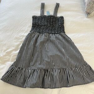 Loft black and white gingham mini dress, NWT